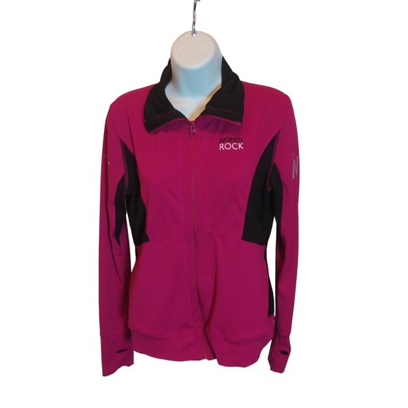 Women Rock Wear Full Zip Collared Black/Pink Activewear Jacket Women's Sz. S - Picture 6 of 8